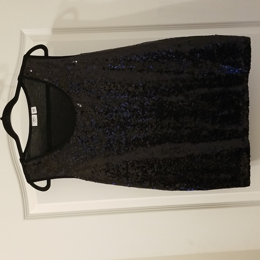 ⛱️Cato Woman Black Sequined Front Tank Size 18/20